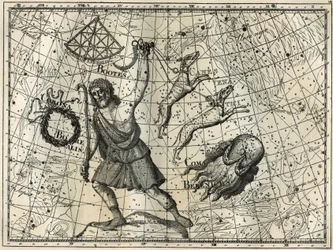 Bower, Boreal Crown, jakthundarna, Berenices hår. Gravyr från Camille Flammarions "The Stars and Other Curiosities of the Sky"