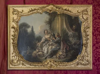 Den galante pastorn eller kransen. Målning av Francois Boucher (1703-1770). Prinsessans parad eller paradrum. Hotel de Soubise, Paris