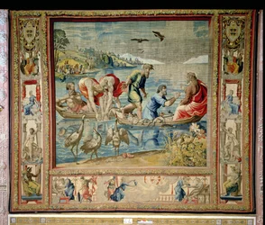 The Miraculous Draft of Fishes, från Bryssels gobelänger, kopior av Rafaels Vatikanserie av Apostlarnas gärningar (gobeläng)