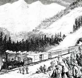 Pacific Railroad i Sierra Nevada-bergen.