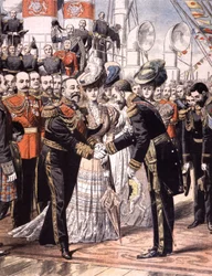 Den franske viceamiralen Caillard mottagen av Edouard VII (1904)