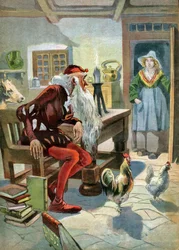 Huset i skogen. (Illustration, ca 1910)