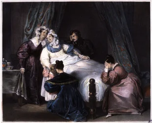 Den irreparabla förlusten, även död i barnsäng, ca 1840 (litografi)
