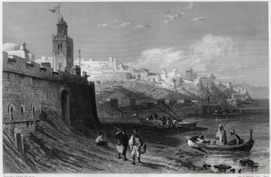 Den pittoreska hamnen i den befästa staden Tanger på 1800-talet, i boken om Medelhavet av Louis Enault (1824-1900), en fransk journalist och resenär. Louis Enault, LA MEDITERRANEE SES ILES ET SES BORDS, Morizot