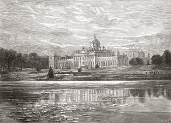 Sydfronten av Castle Howard, North Yorkshire, England i slutet av 1800-talet, från Our Own Country publicerad 1898