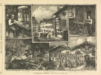 Violinindustrin i Mittenwald, Stuttgart 1882 (gravyr)