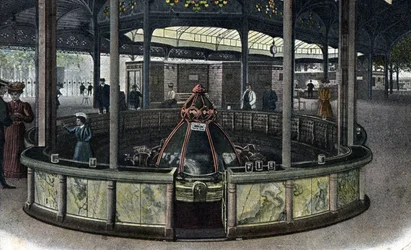 Termal turism: la source de la sainte Grille a Vichy, Allier 1905 ca. (Kurortsturism: källan Sainte-Grille i Vichy, Frankrike