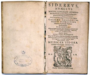 Titelsida från Galileos bok om astronomisk teori