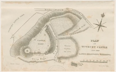 Tutbury Castle: Plan: gravyr, nd [c 1832]