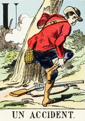 U : Un accident - The Hunting Alphabet, c.1890 (gravyr)