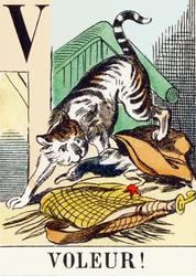 V: Voleur! - Jaktalfabetet, ca 1890 (gravyr)