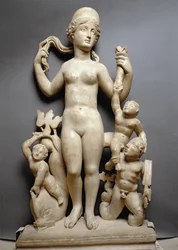 Venus med putti, en triton och en delfin, romersk, 300-talet e.Kr. (marmor)