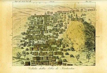 Utsikt över staden Timbuktu, Mali