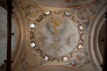 Utsikt över fresken i baptisteriet, St Stephens katedral, Concordia Sagittaria, provinsen Venedig, Veneto, Italien (foto)