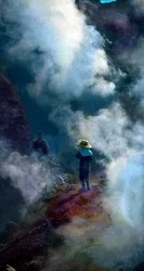 Vattenånga vid Vesuvius-calderan
