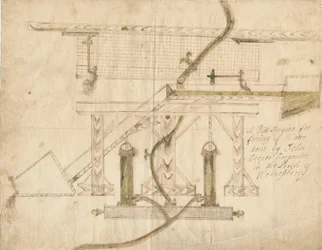 Wednesbury - en vipphammarmaskin: penn- och tuschteckning, odaterad [ca 1710]