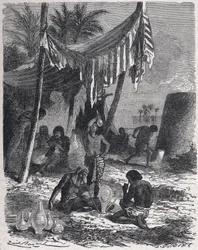 Glastillverkning i forntida Egypten, ca 1880 (gravyr)