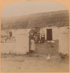 Ett karakteristiskt hem, Ballintoy Village, County Antrim, Irland, 1900.
