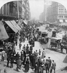 En gatubild i Chicago, Illinois, USA, 1896.