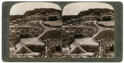 Den antika kungliga staden Samaria, där Filip predikade Kristus, blickande västerut, Palestina, 1900.