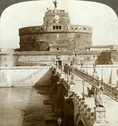 Bron och slottet av St Angelo, Rom, Italien.