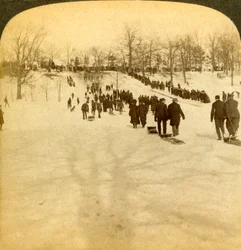 Kanadensiska vintersporter - pulkaåkning, 1905.