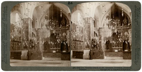 De armeniska kristnas kyrka, Jerusalem, Palestina, 1897.