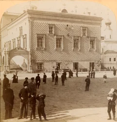 Berömda röda trappan och gamla palatset, Moskva, Ryssland, 1900.