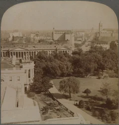 Från marindepartementet...förbi Vita huset och finansministeriet, till Capitol, Washington, USA, 1902.