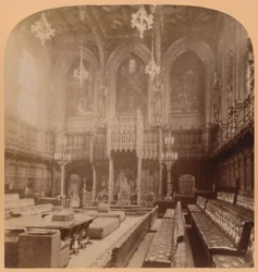 House of Lords, Houses of Parliament, London, England, 1900.
