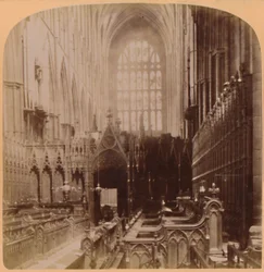 Interiör av Westminster Abbey, London, England, 1896.