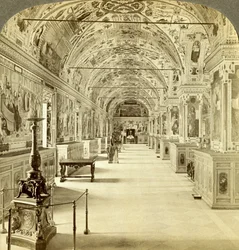 Interiör av Vatikanbiblioteket, Rom, Italien.
