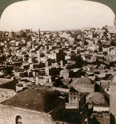 Jerusalem, sett från den norra muren, Palestina, 1897.