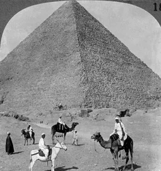 Kung Khufus grav, den stora pyramiden i Giza, Egypten, 1905.