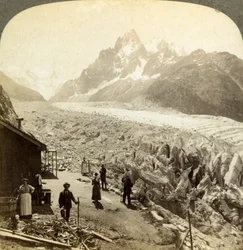 Mer de Glace från Chapeau, nära Chamonix, Frankrike.