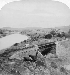 Pom-pom-bron och telegrafstation för Boers högkvarter, Tugela River, Natal, Sydafrika, 1901.