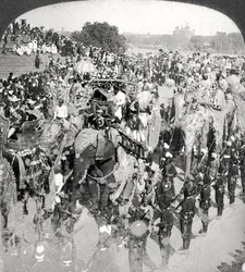 Prinsar i Grand State Entry, Durbar, Delhi, Indien.