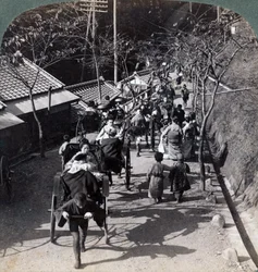 Rider till Daijingu-templet, för Shinto-festivalen för dyrkan av solgudinnan, Yokohama, Japan, 1904.