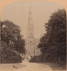 Salisbury Cathedral nordvästra England, första stora kyrkan i tidig engelsk stil, 1900