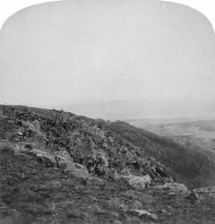 Södra sluttningen av Spion Kop, Sydafrika, Boerkriget, 1901.