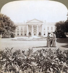 Vita huset, nationens ledares historiska residens - nordfasaden, Washington, D.C., 1908