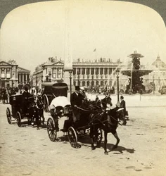 Obelisken och fontänen, Place de la Concorde, Paris, Frankrike, 1800-talet.