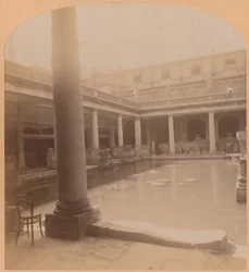 Det gamla romerska badet, Bath, England, 1900.