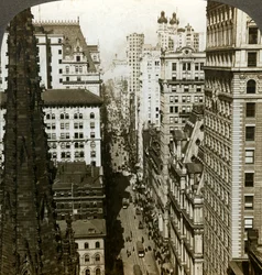 Trinity Church och Broadway, New York, USA.