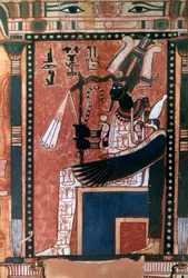 Skrivaren Nebqeds dödbok, detalj om den avlidne före Osiris, 18:e dynastin
