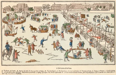 Frostmässa vid Themsen, London, 1683