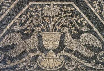Mosaik och väggdekorationer, Nymphaeum på Villa Litta Visconti Borromeo Arese, Lainate, Lombardiet, Italien
