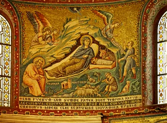 Mosaik i Apsiden med Födelsekyrkan