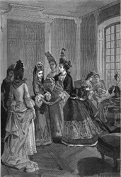 1685-1686: Nya katoliker. Gravyr av 1800-talet. I "Histoire de France" av Jules Michelet
