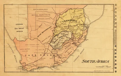 Karta över Sydafrika under andra boerkriget, 1899